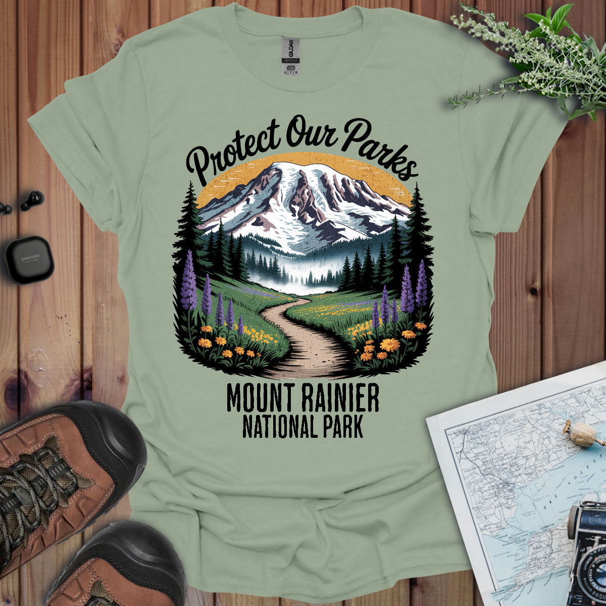 Protect Our Parks Mount Rainier National Park Unisex Fit Soft T-Shirt