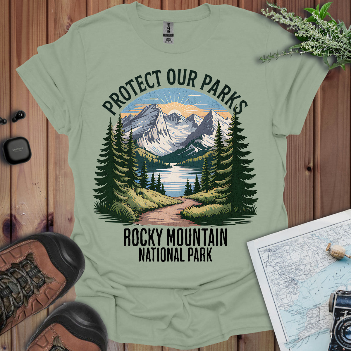 Protect Our Parks Rocky Mountain National Park Unisex Fit Soft T-Shirt