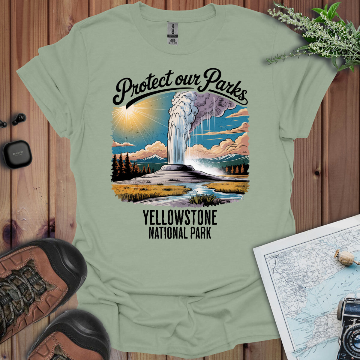 Protect Our Parks Yellowstone National Park Unisex Fit Soft T-Shirt