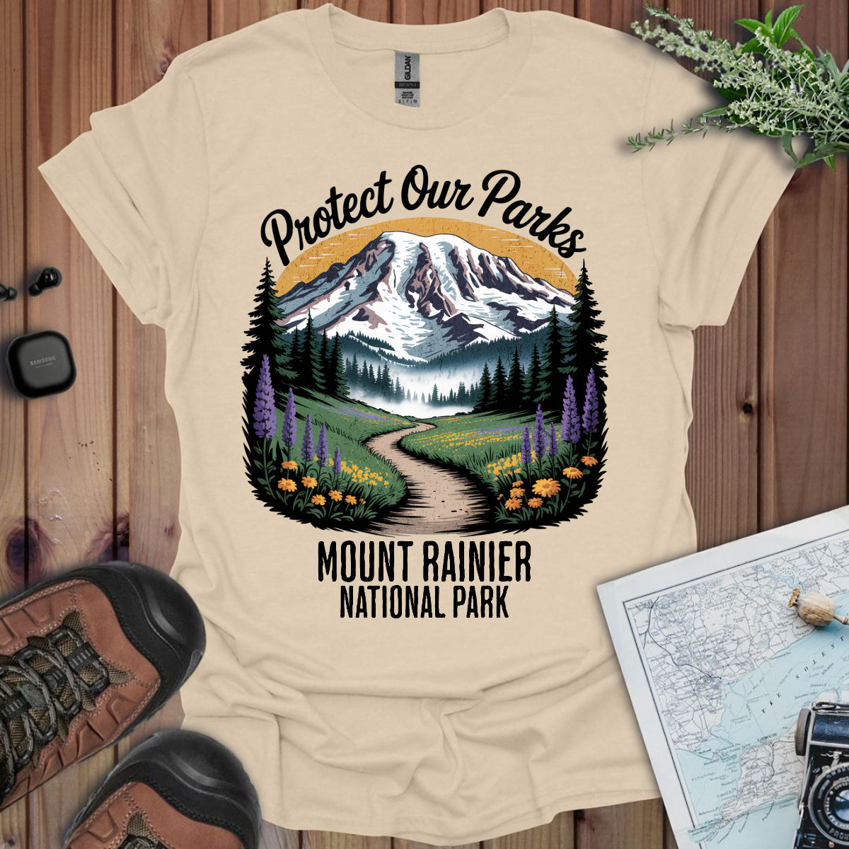 Protect Our Parks Mount Rainier National Park Unisex Fit Soft T-Shirt