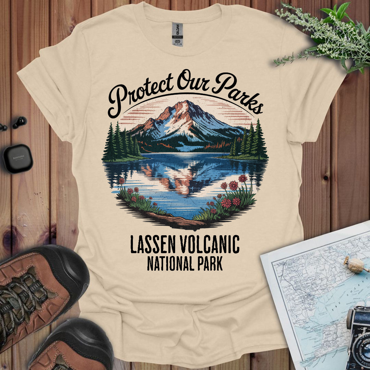 Protect Our Parks Lassen Volcanic National Park Unisex Fit Soft T-Shirt