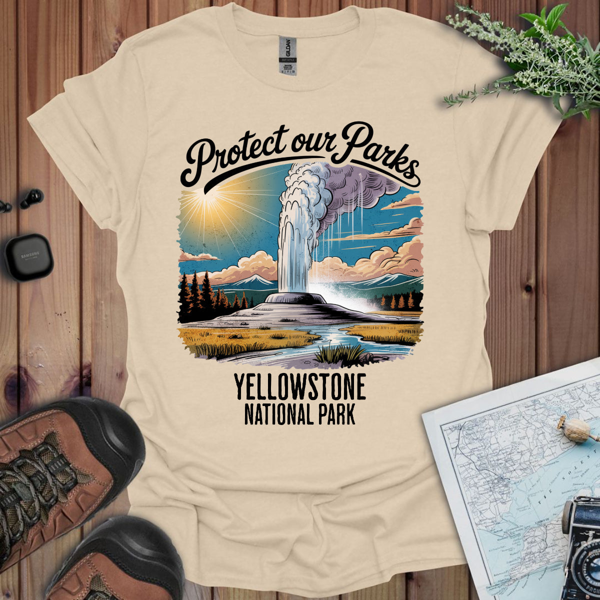 Protect Our Parks Yellowstone National Park Unisex Fit Soft T-Shirt