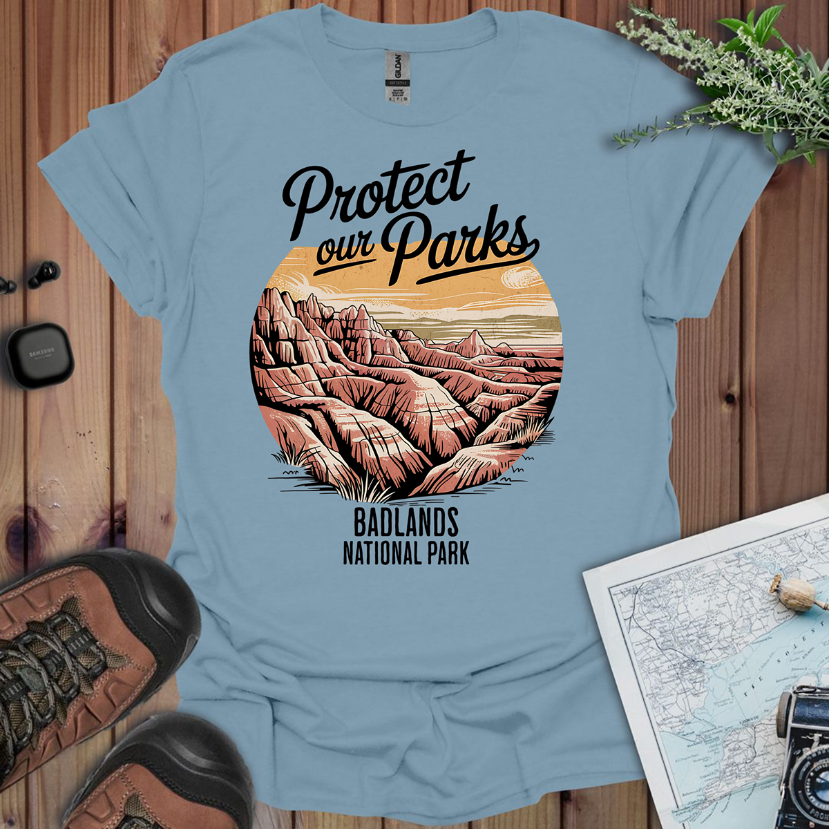 Protect Our Parks Badlands National Park Unisex Fit Soft T-Shirt
