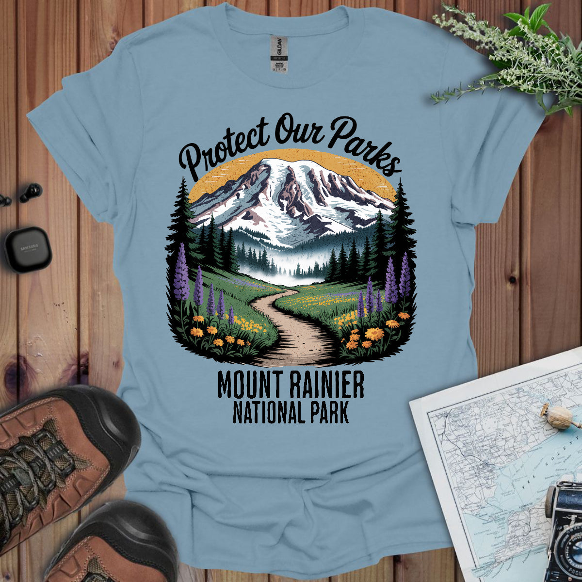 Protect Our Parks Mount Rainier National Park Unisex Fit Soft T-Shirt
