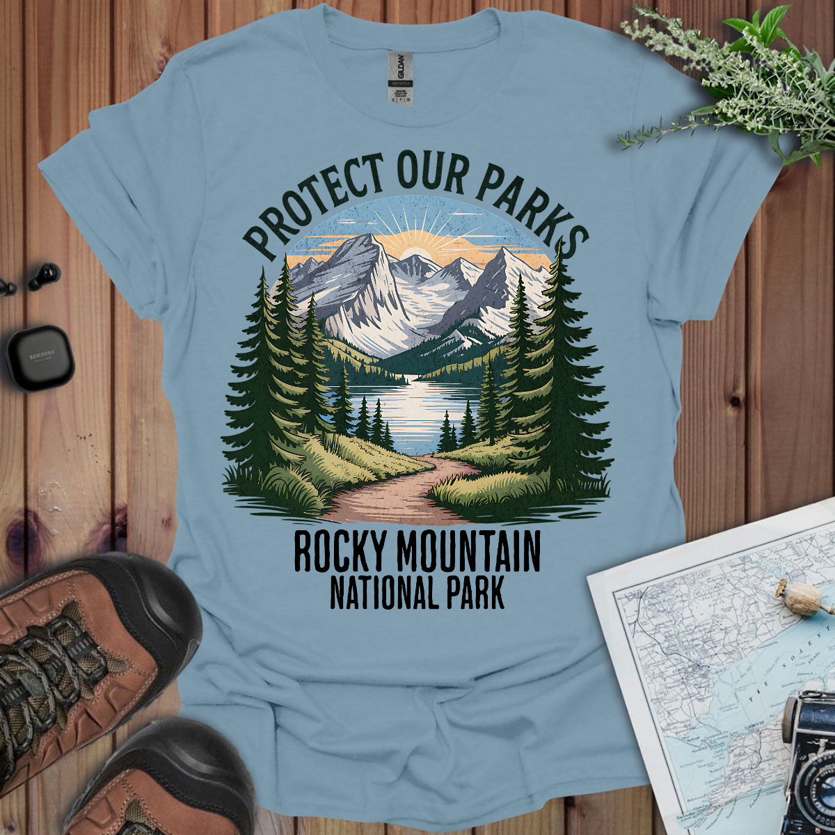 Protect Our Parks Rocky Mountain National Park Unisex Fit Soft T-Shirt