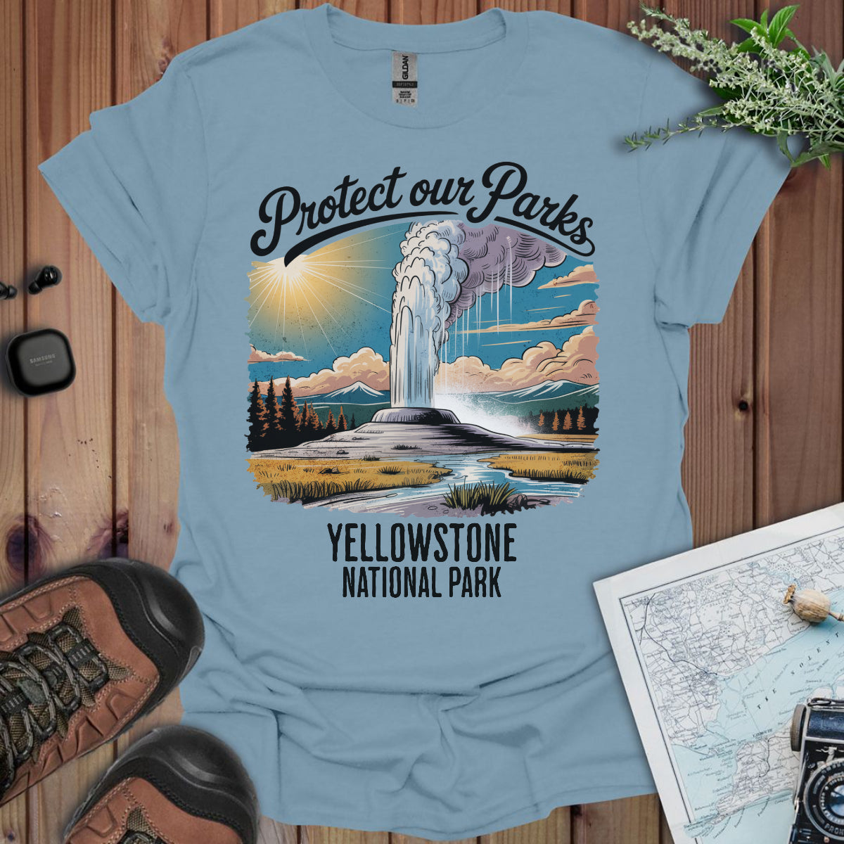 Protect Our Parks Yellowstone National Park Unisex Fit Soft T-Shirt