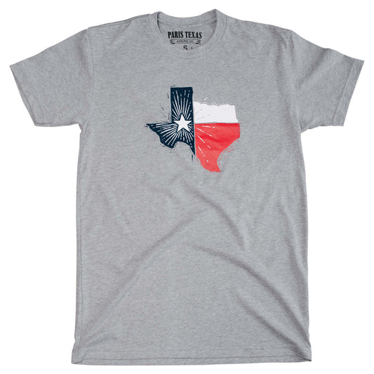 Texas State Flag Heather Gray T-Shirt Unisex Paris Texas Apparel Co