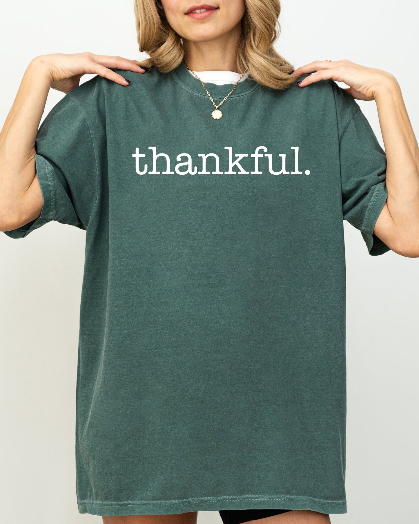 Thankful, Minimal, Simplicity, Autumn, Fall, Halloween, Thanksgiving Shirt Comfort Colors T-Shirt
