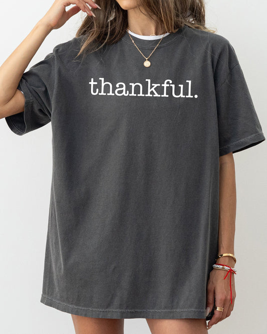 Thankful, Minimal, Simplicity, Autumn, Fall, Halloween, Thanksgiving Shirt Comfort Colors T-Shirt