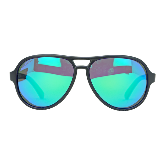 Casino Black Green Mirror Polarized Lens Sunglass