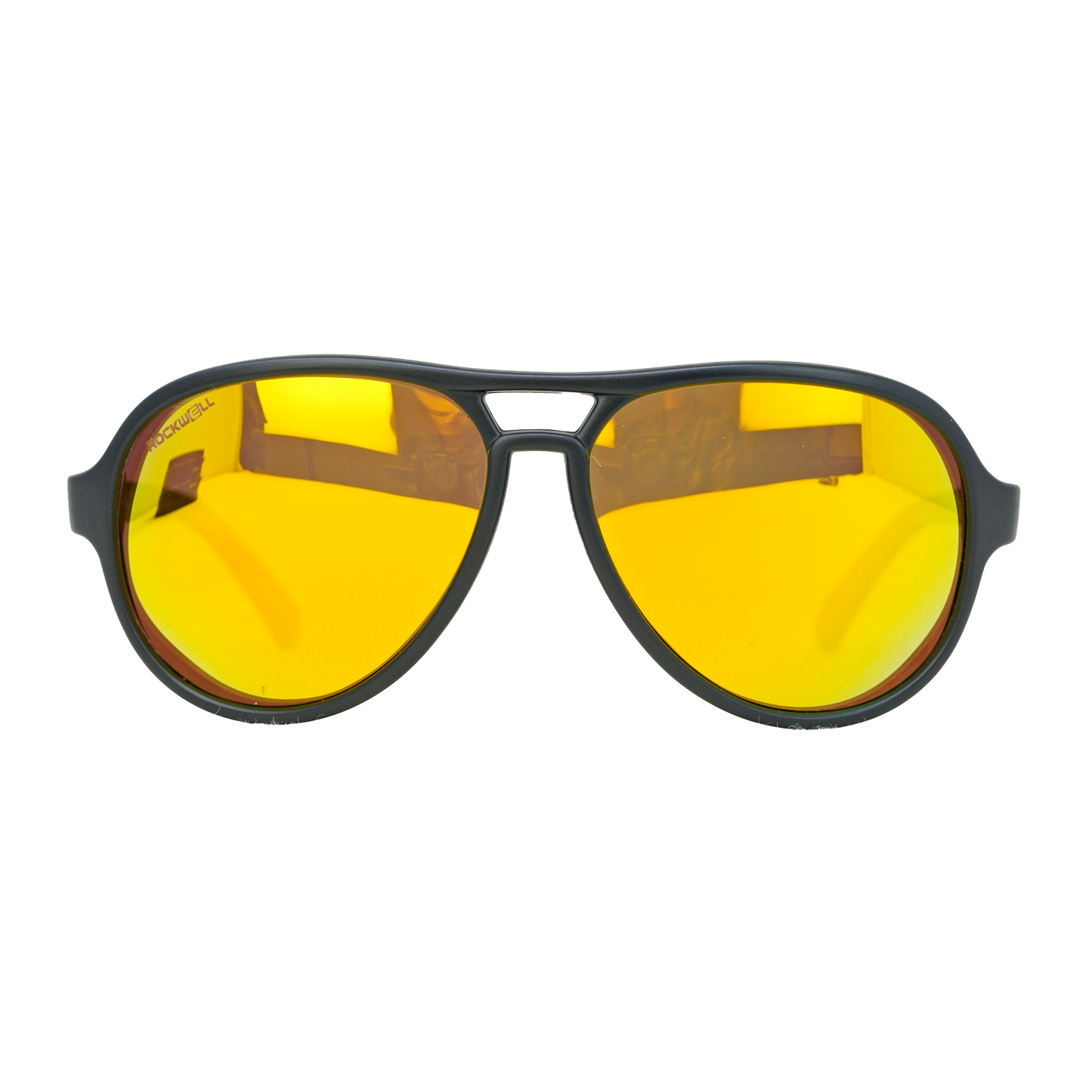 Casino Black Yellow Mirror Polarized Lens Sunglass Rockwell Time