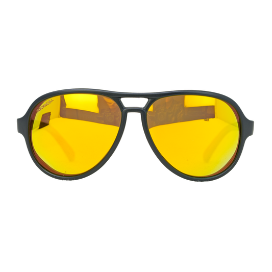 Casino Black Yellow Mirror Polarized Lens Sunglass Rockwell Time