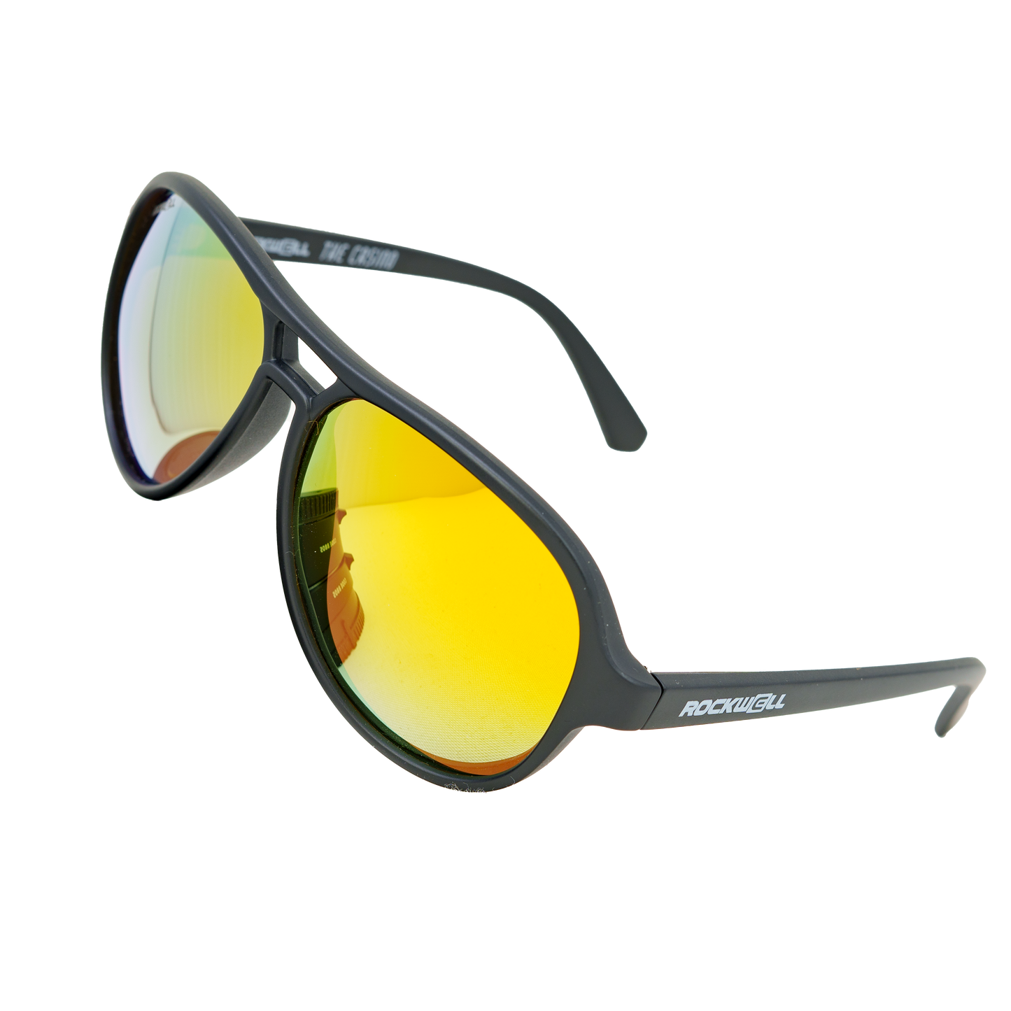 Casino Black Yellow Mirror Polarized Lens Sunglass Rockwell Time