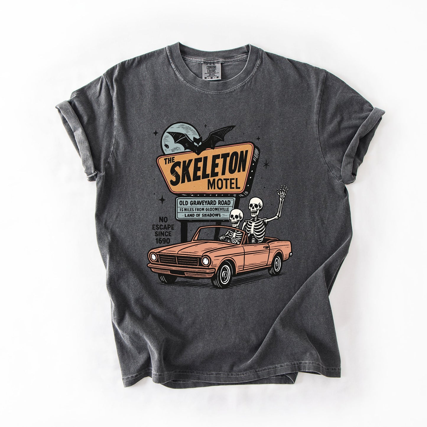 The Skeleton Motel, Spooky, Halloween, Comfort Colors T-Shirt