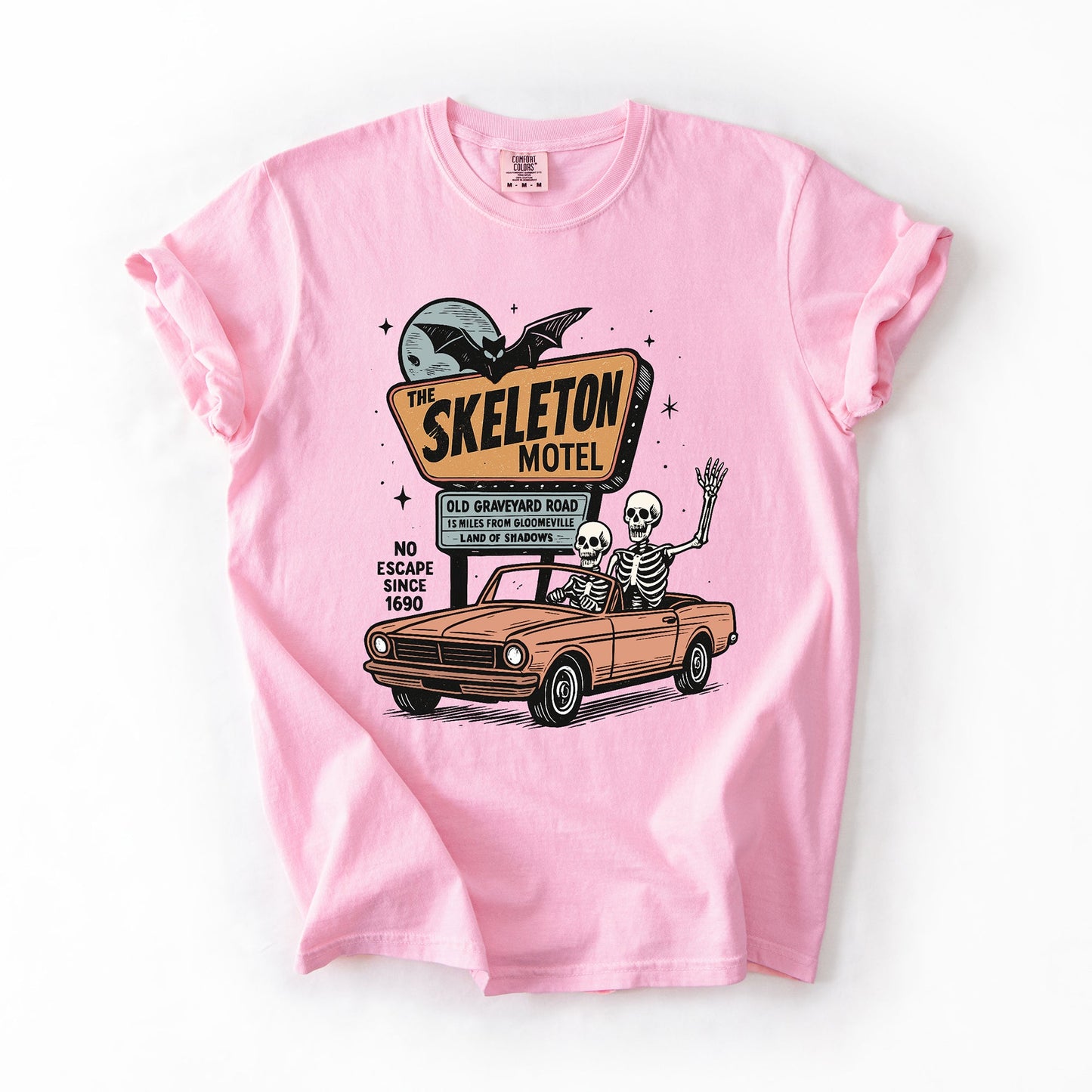 The Skeleton Motel, Spooky, Halloween, Comfort Colors T-Shirt