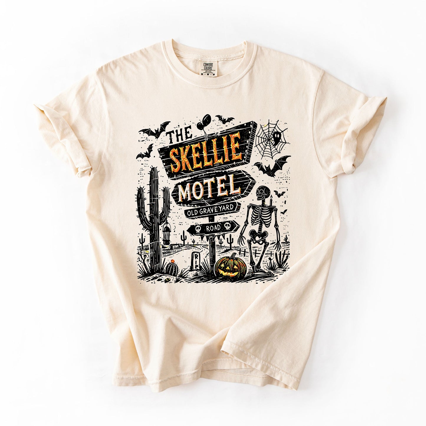 The Skellie Motel, Skeleton, Halloween, Comfort Colors T-Shirt