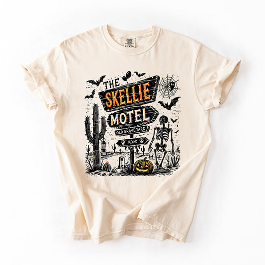 The Skellie Motel, Skeleton, Halloween, Comfort Colors T-Shirt