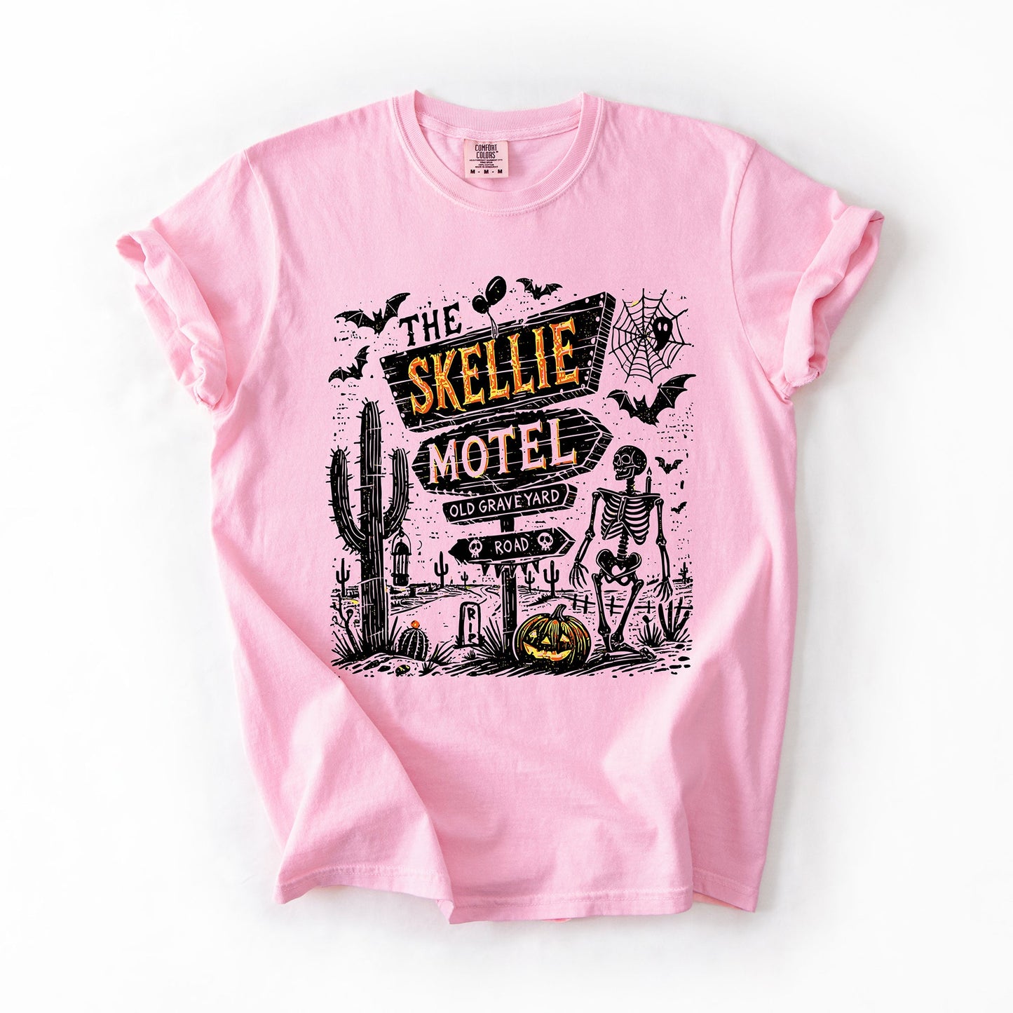 The Skellie Motel, Skeleton, Halloween, Comfort Colors T-Shirt