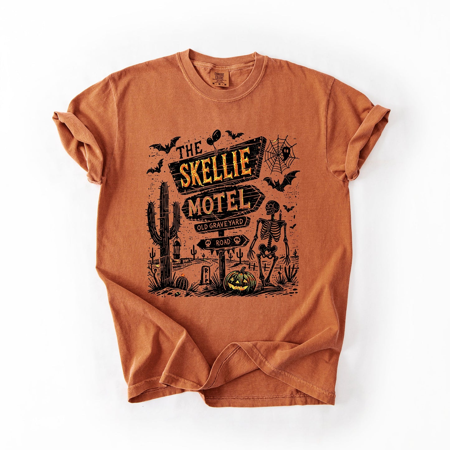 The Skellie Motel, Skeleton, Halloween, Comfort Colors T-Shirt