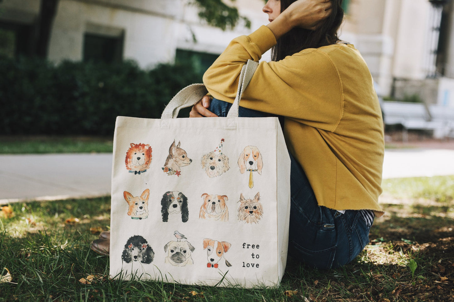Dog Lover Organic Cotton Tote Bag