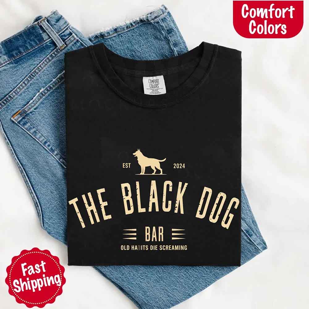 The Black Dog Comfort Colors Concert Tee – Minimalist Unisex Music Shirt