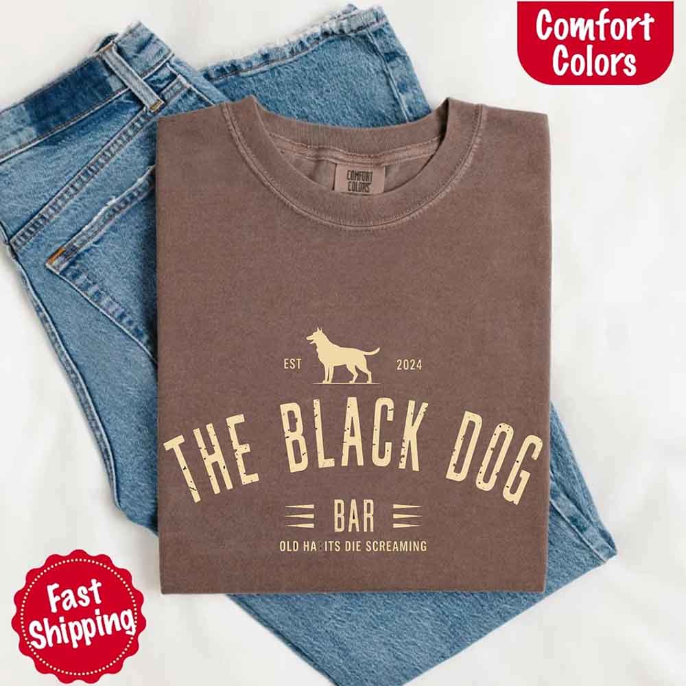 The Black Dog Comfort Colors Concert Tee – Minimalist Unisex Music Shirt