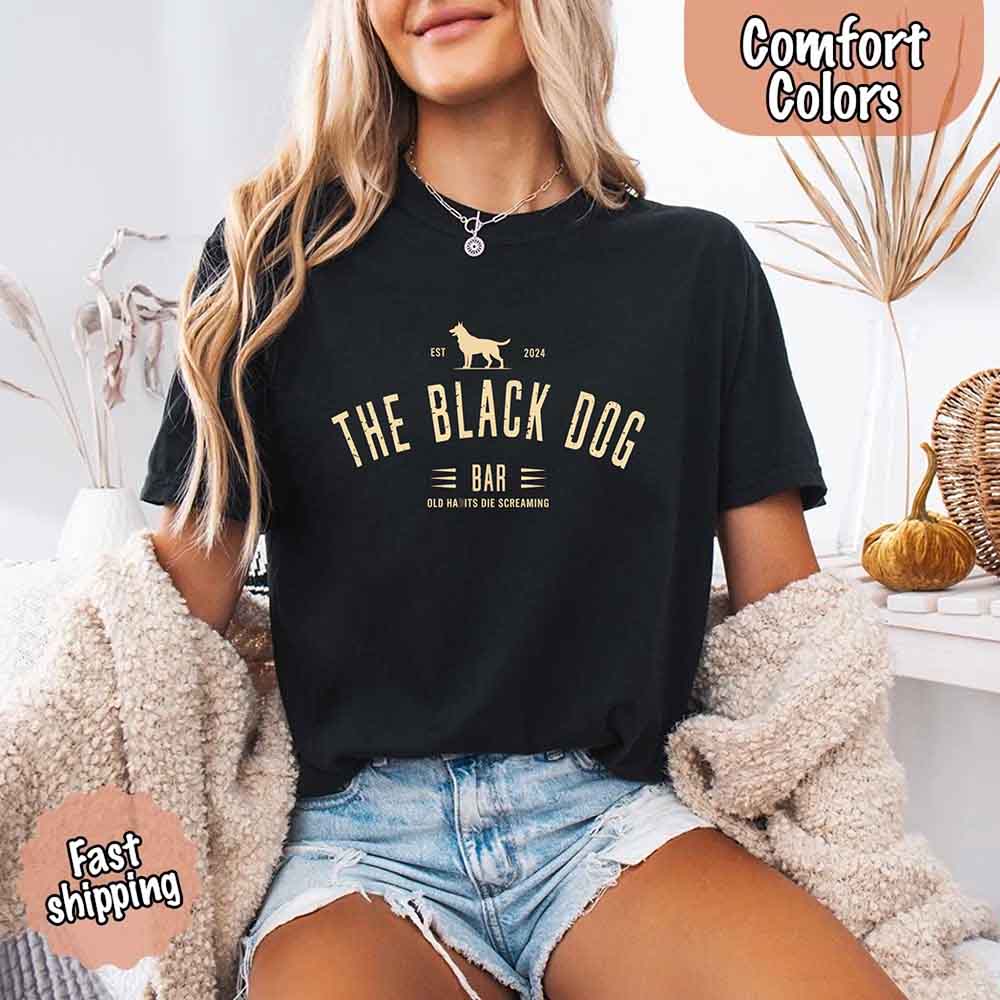 The Black Dog Comfort Colors Concert Tee – Minimalist Unisex Music Shirt