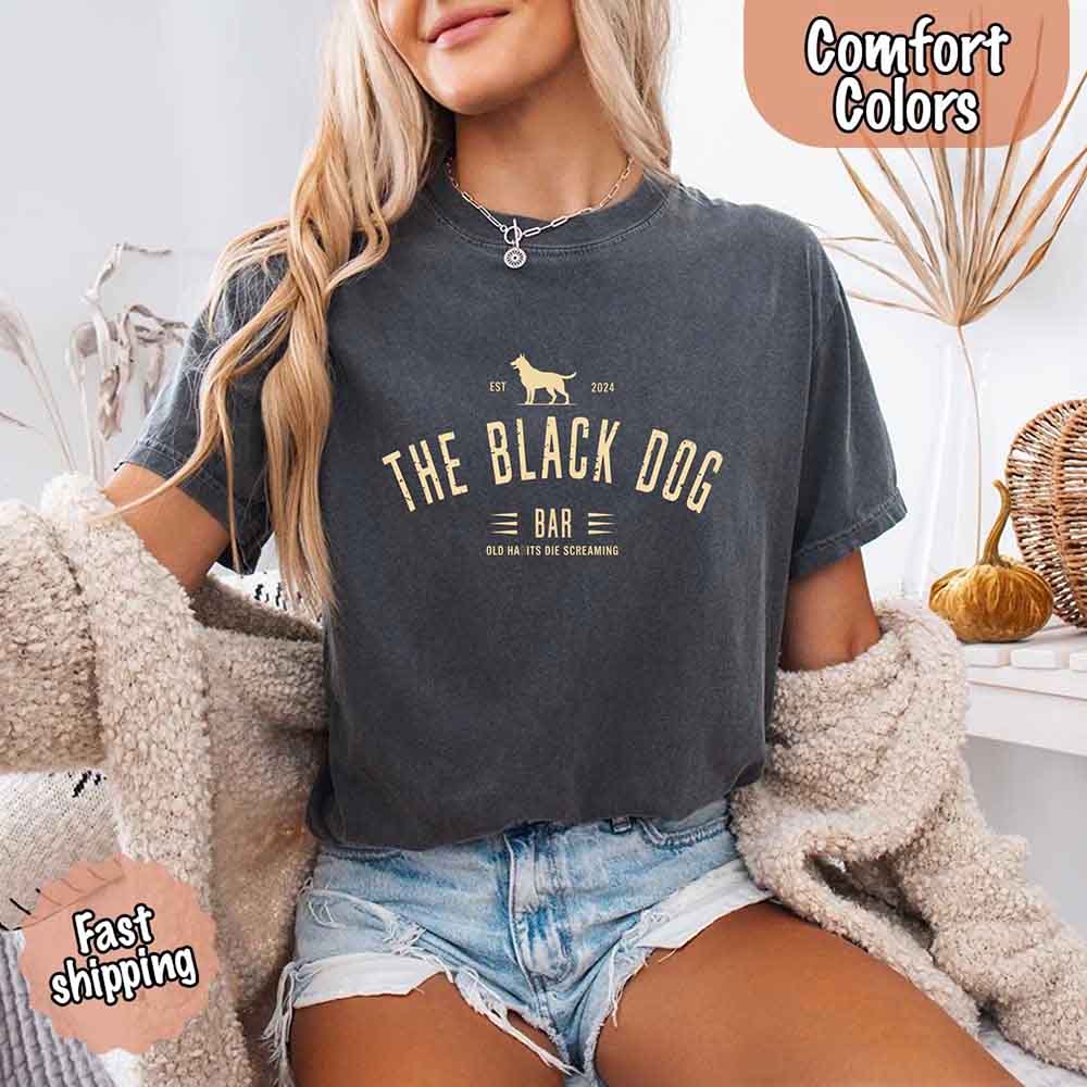 The Black Dog Comfort Colors Concert Tee – Minimalist Unisex Music Shirt