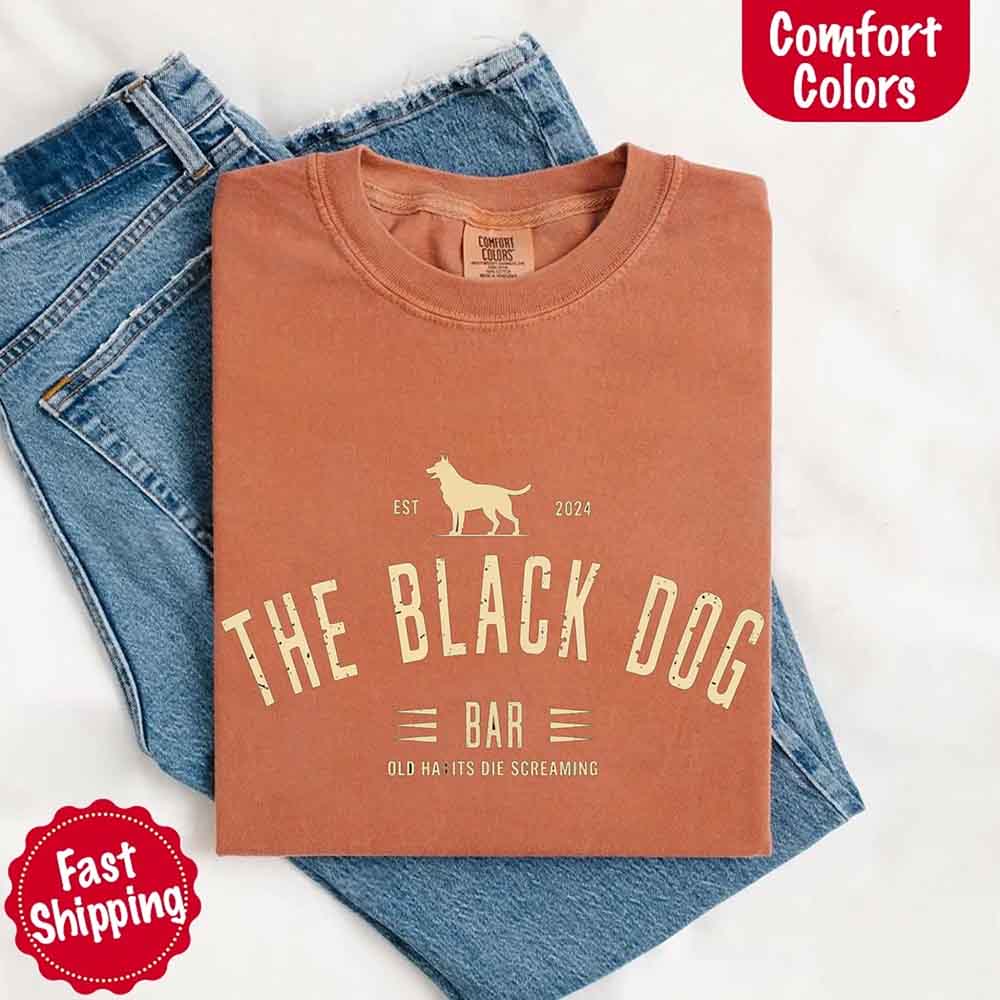 The Black Dog Comfort Colors Concert Tee – Minimalist Unisex Music Shirt