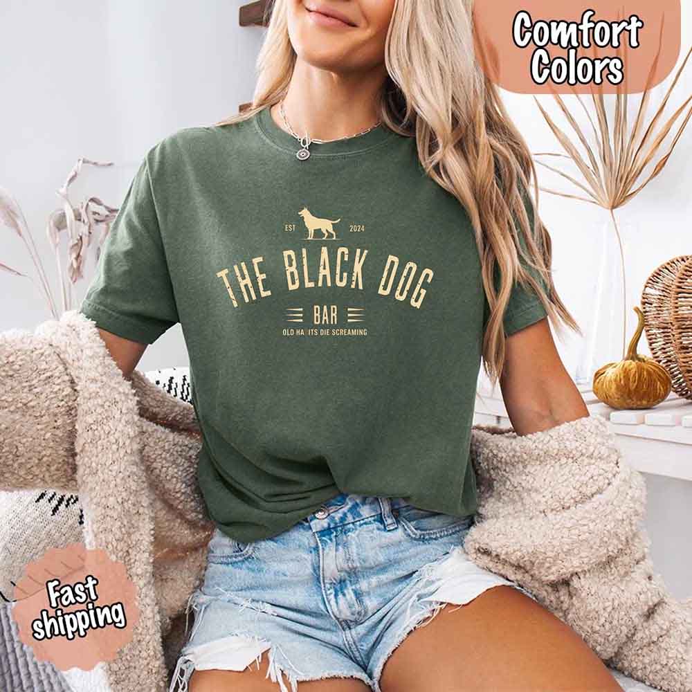 The Black Dog Comfort Colors Concert Tee – Minimalist Unisex Music Shirt