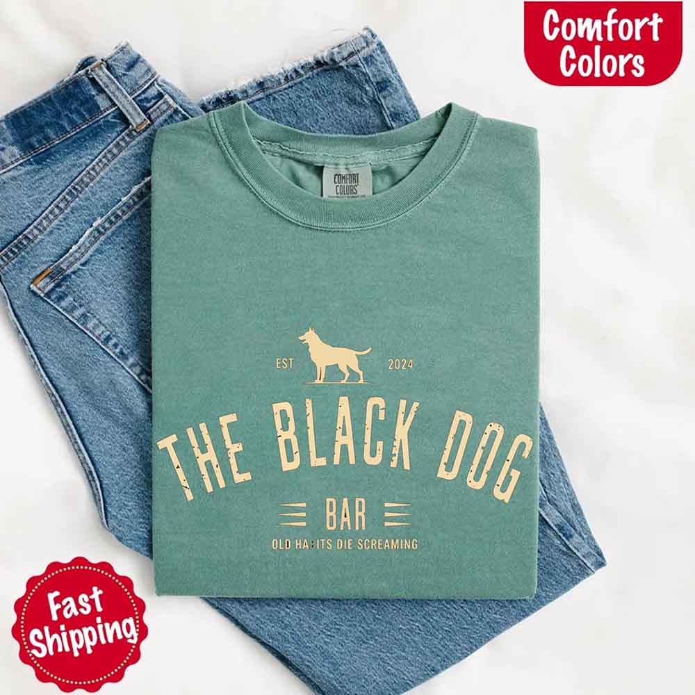 The Black Dog Comfort Colors Concert Tee – Minimalist Unisex Music Shirt