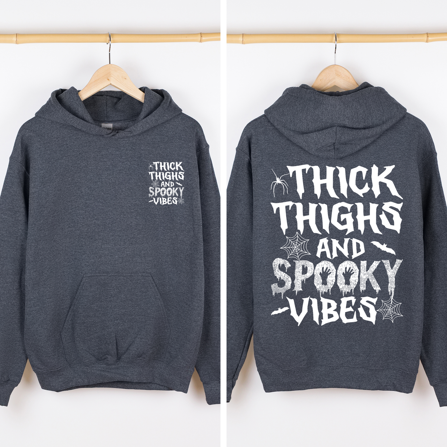 Reading Ghost Graphic Front and Back Halloween Hoodie Refinery Number One
