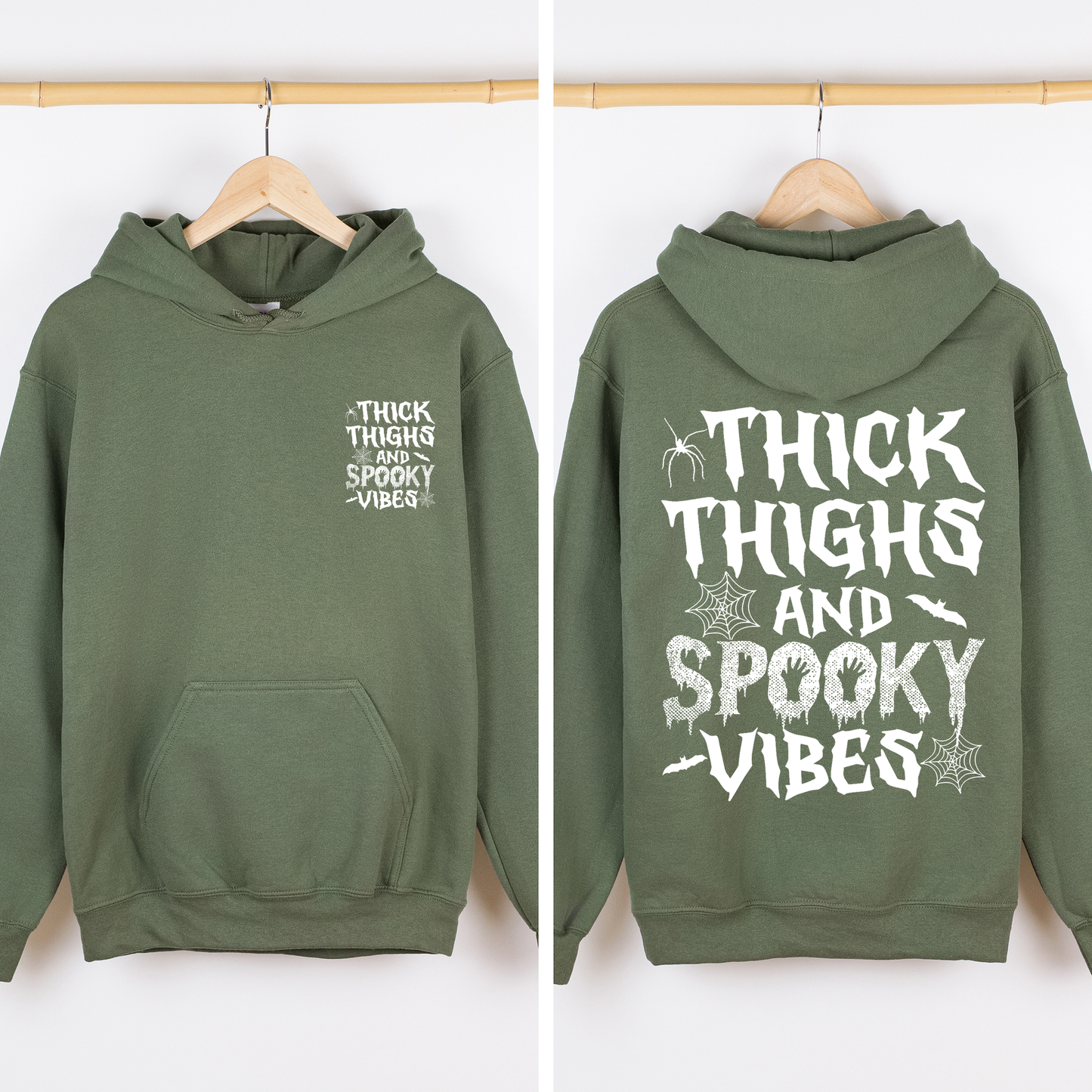 Reading Ghost Graphic Front and Back Halloween Hoodie Refinery Number One