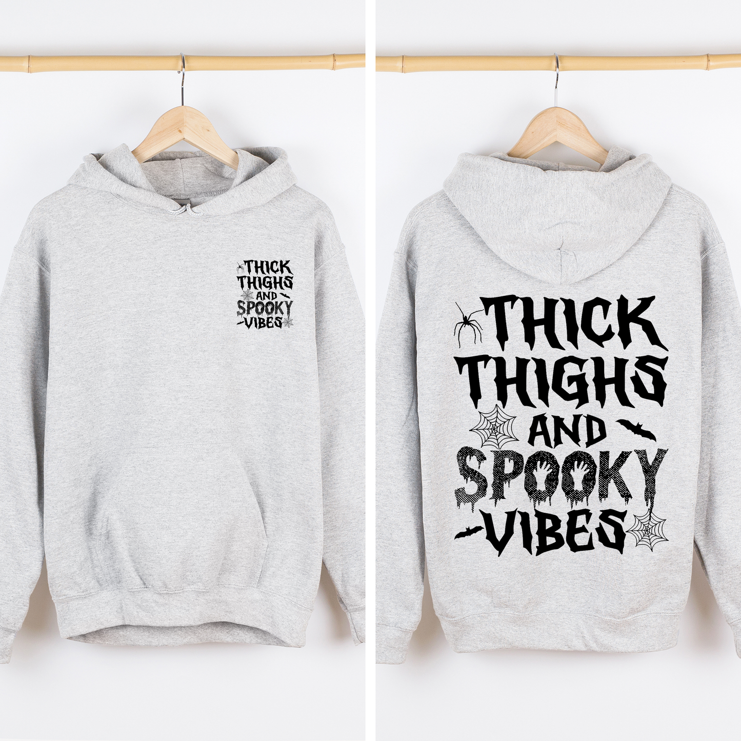 Reading Ghost Graphic Front and Back Halloween Hoodie Refinery Number One