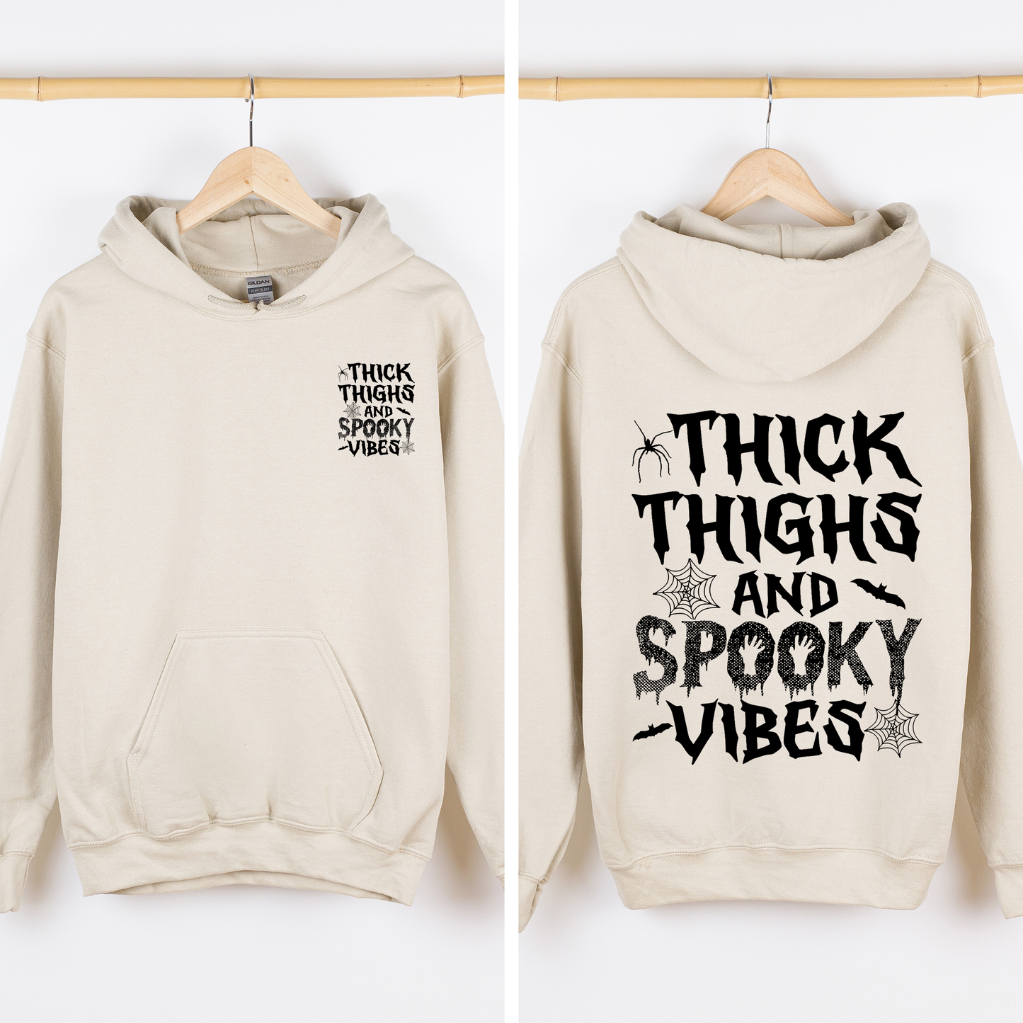 Reading Ghost Graphic Front and Back Halloween Hoodie Refinery Number One