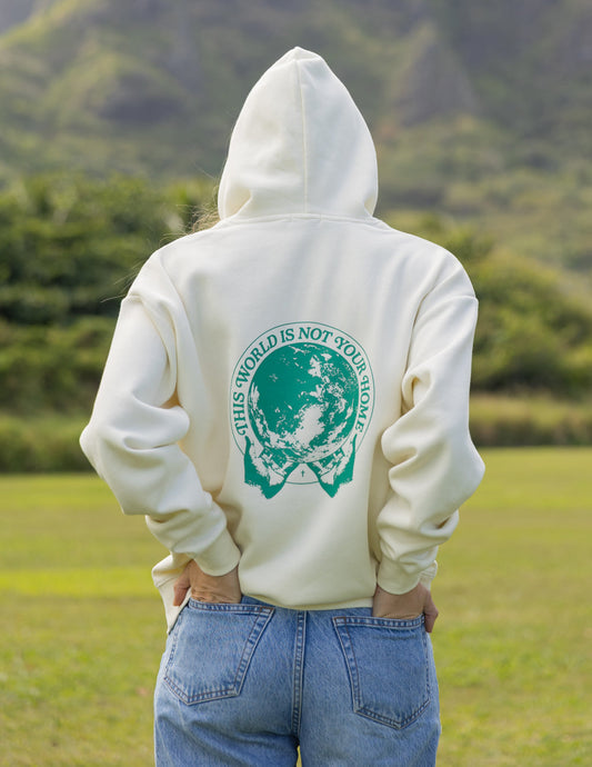Unisex Hoodie Relaxed Fit Egret This World Is Not Your Home
