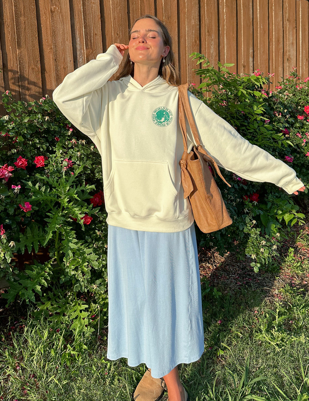 Unisex Hoodie Relaxed Fit Egret This World Is Not Your Home