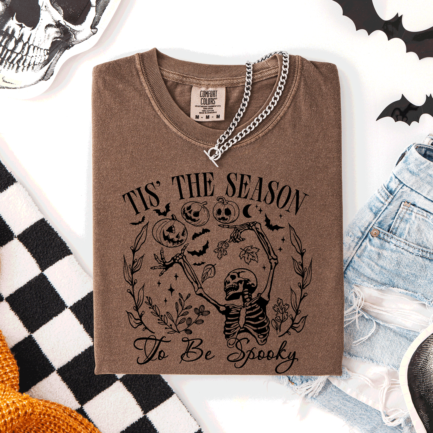 Tis The Season To Be Spooky, Retro, Classic, Halloween, Skeleton, Comfort Colors T-Shirt