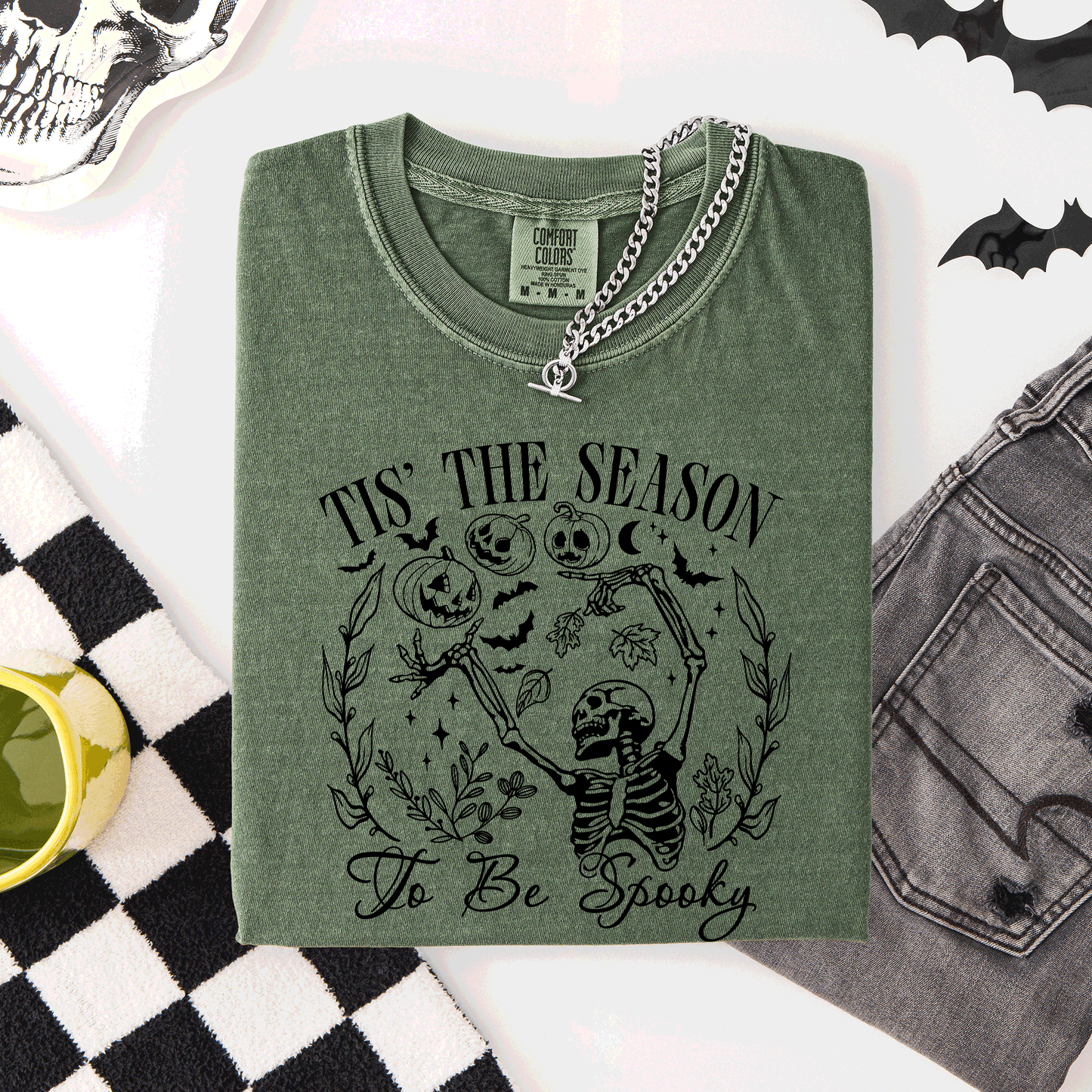 Tis The Season To Be Spooky, Retro, Classic, Halloween, Skeleton, Comfort Colors T-Shirt