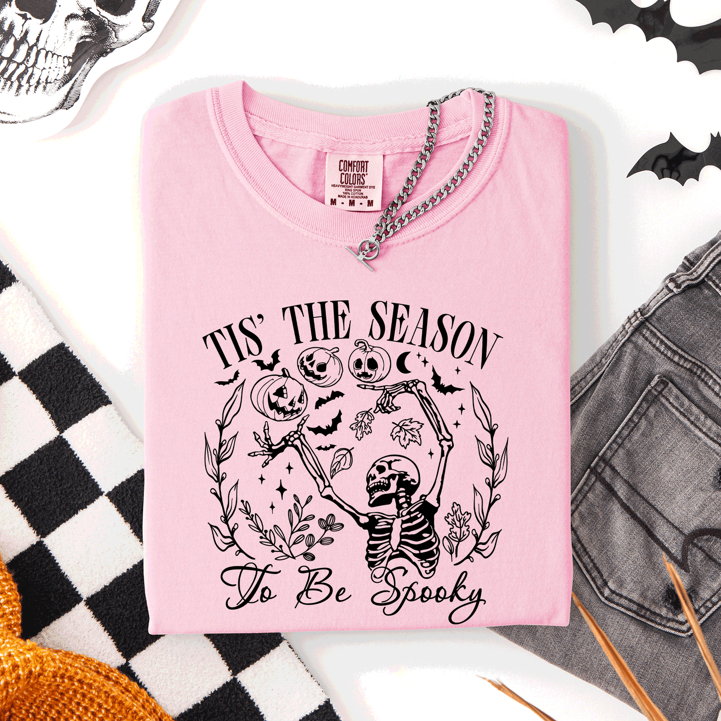 Tis The Season To Be Spooky, Retro, Classic, Halloween, Skeleton, Comfort Colors T-Shirt