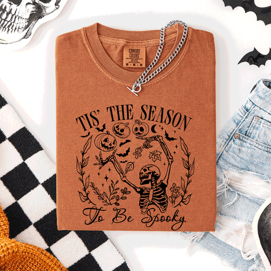 Tis The Season To Be Spooky, Retro, Classic, Halloween, Skeleton, Comfort Colors T-Shirt