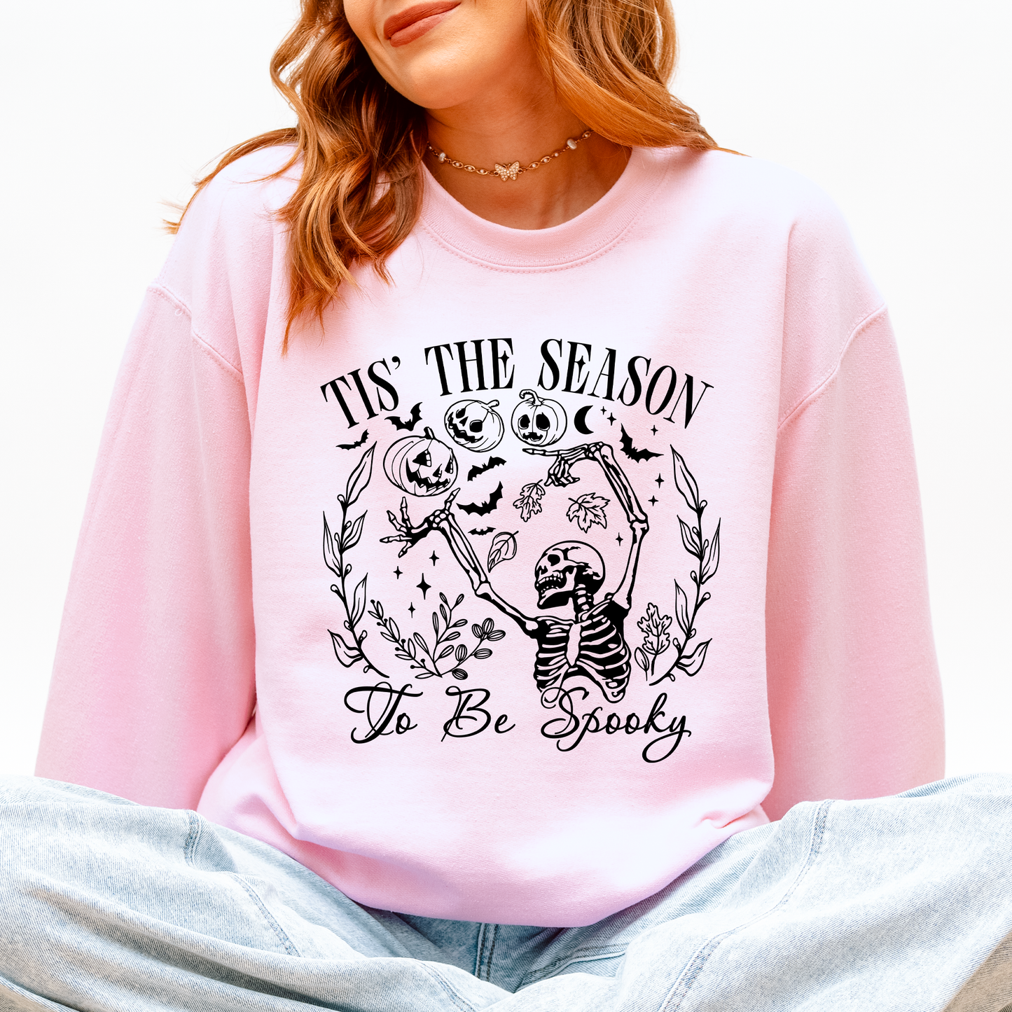 Tis The Season To Be Spooky, Retro, Classic, Halloween, Skeleton Sweatshirt