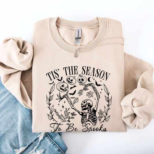 Tis The Season To Be Spooky, Retro, Classic, Halloween, Skeleton Sweatshirt