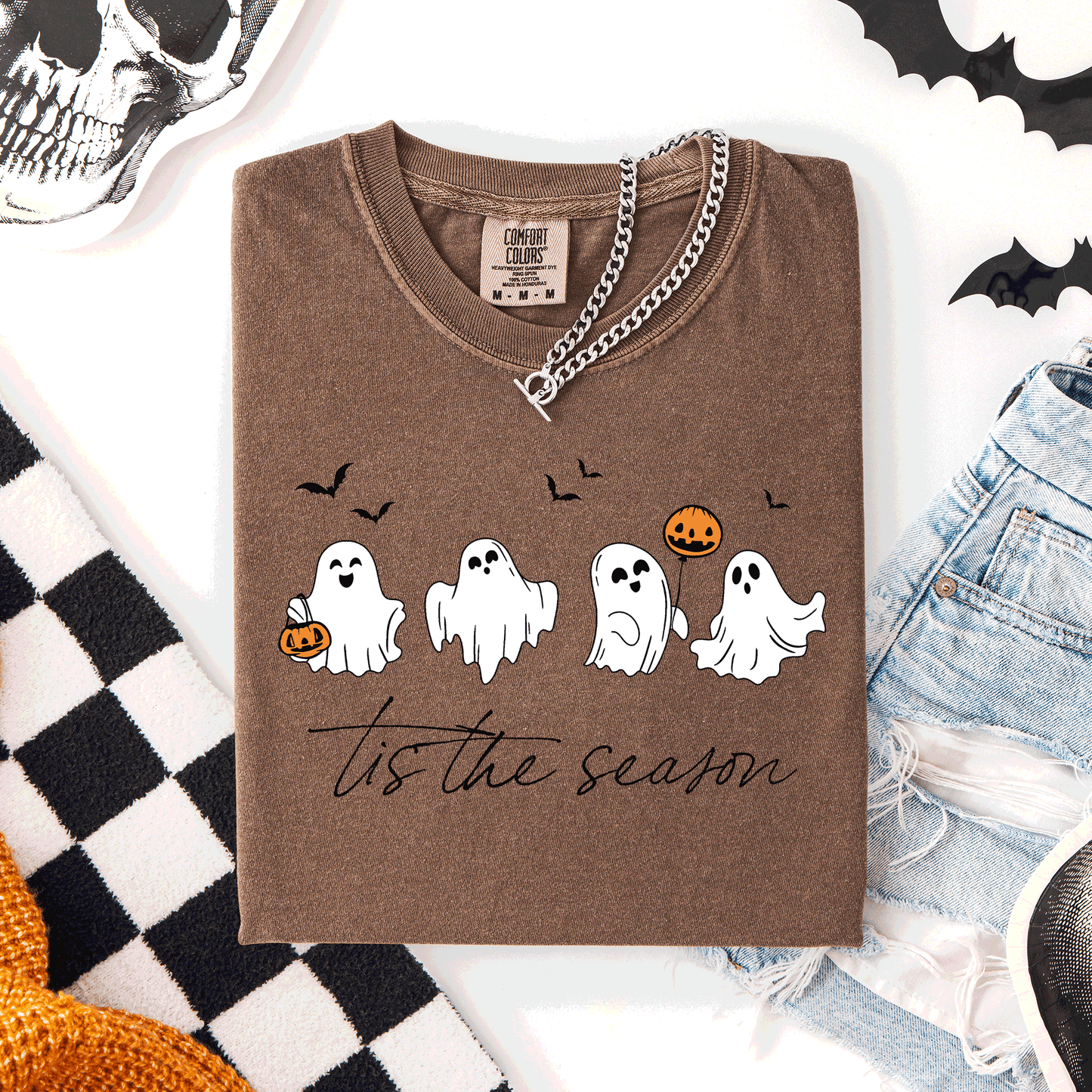 Tis The Season, Cute Ghosts, Halloween, Comfort Colors T-Shirt