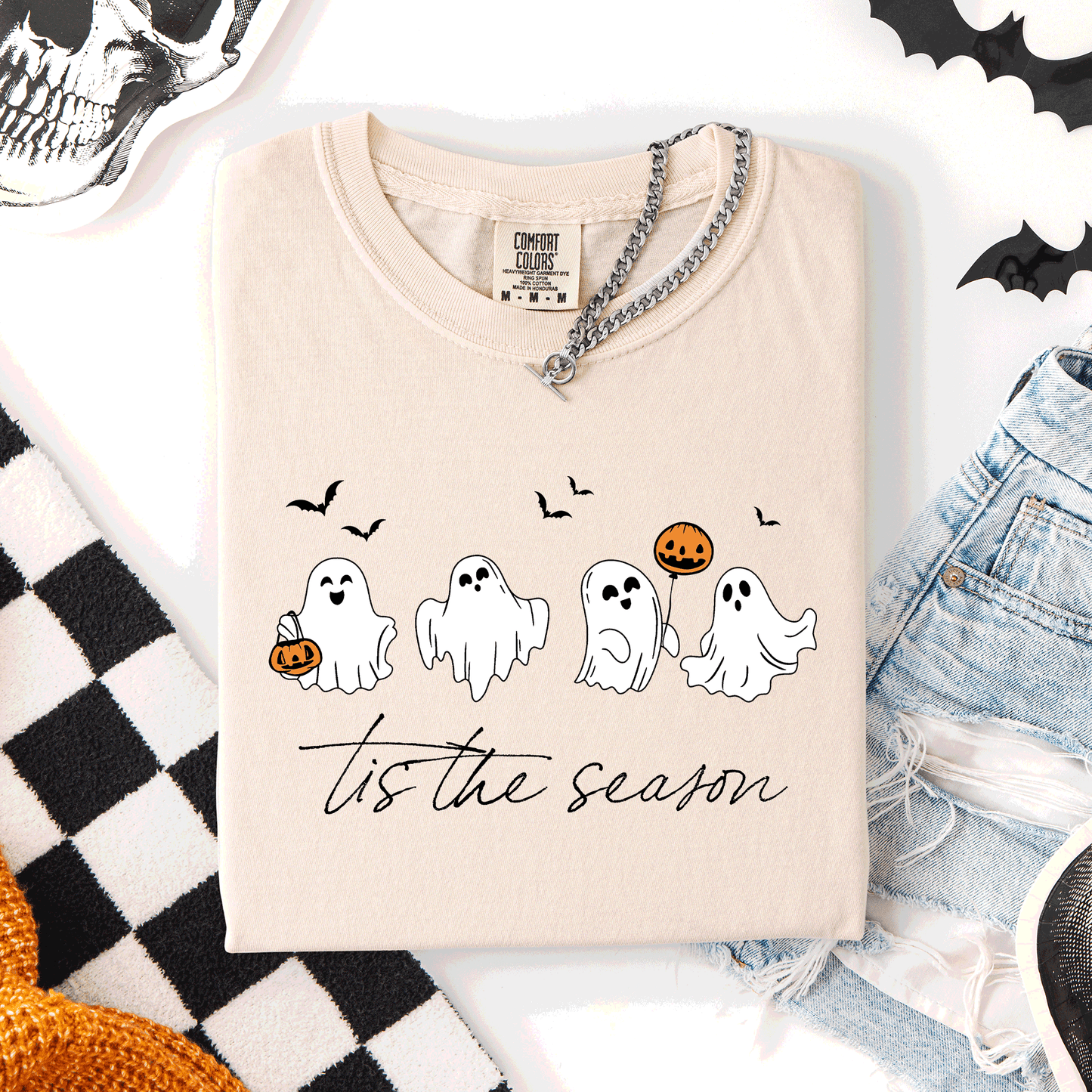 Tis The Season, Cute Ghosts, Halloween, Comfort Colors T-Shirt