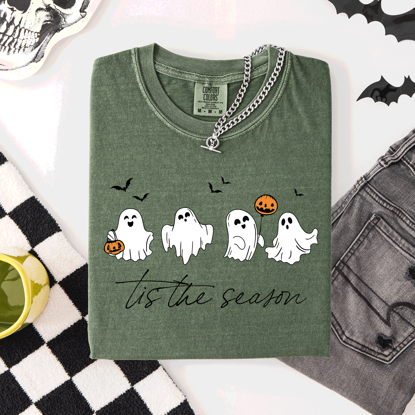 Tis The Season, Cute Ghosts, Halloween, Comfort Colors T-Shirt