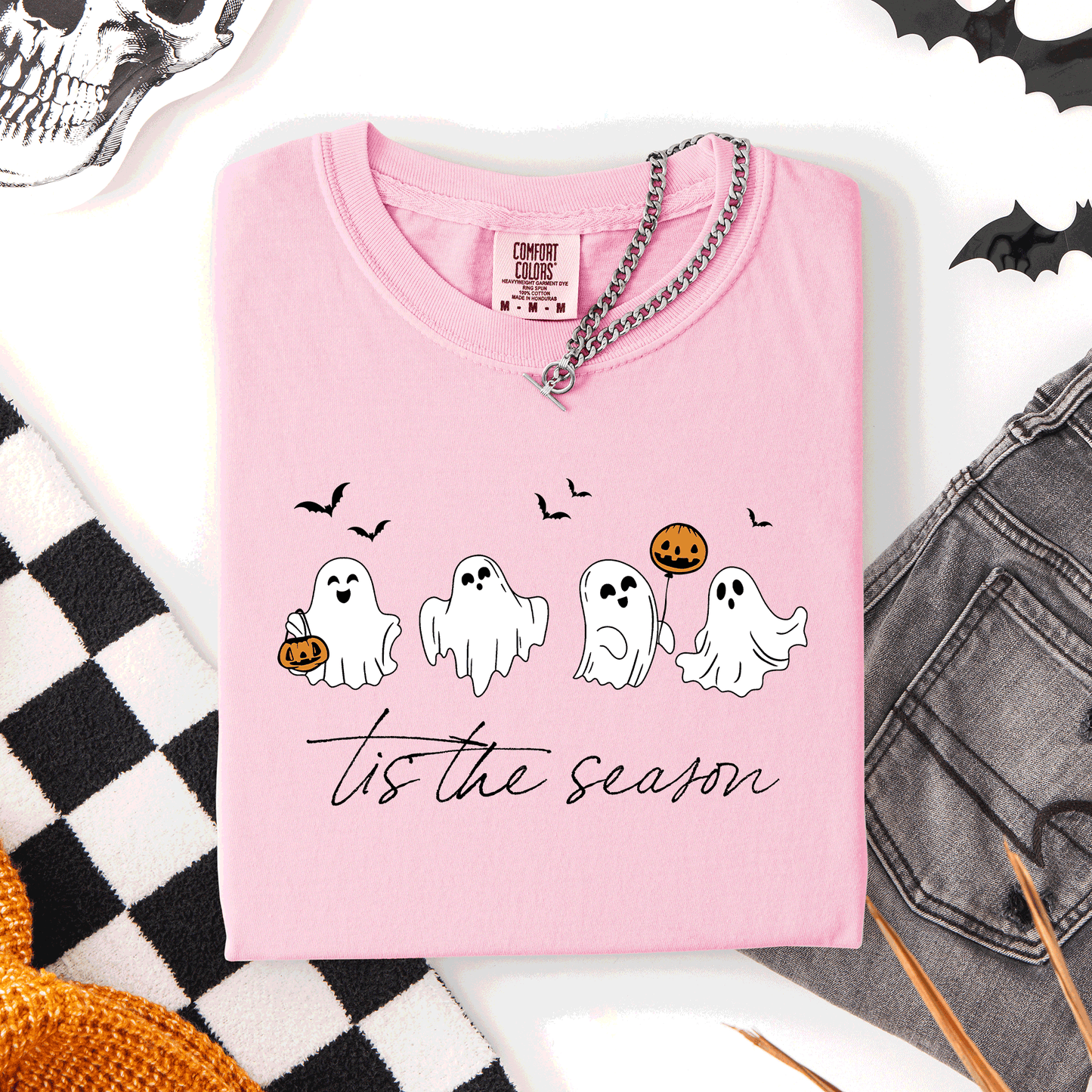 Tis The Season, Cute Ghosts, Halloween, Comfort Colors T-Shirt