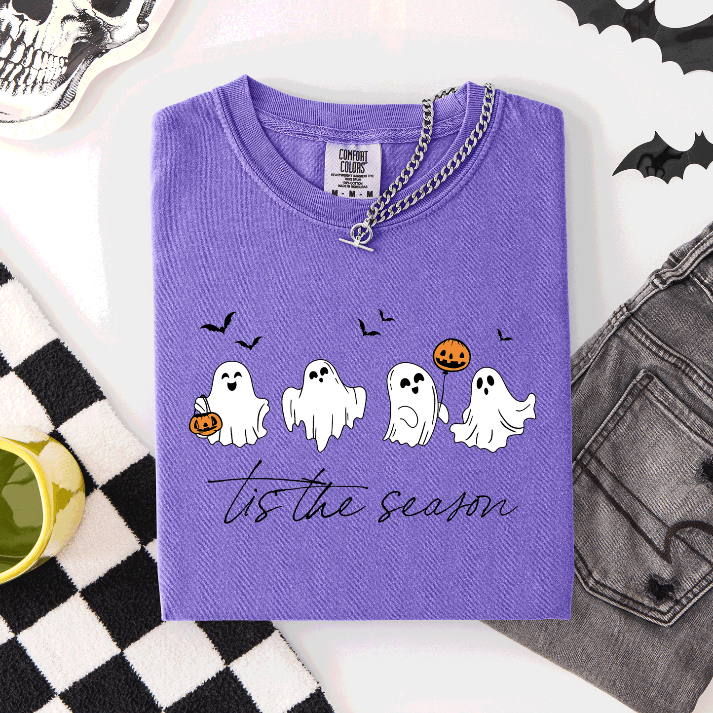 Tis The Season, Cute Ghosts, Halloween, Comfort Colors T-Shirt