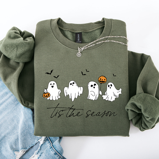 Tis The Season, Cute Ghosts, Halloween Sweatshirt