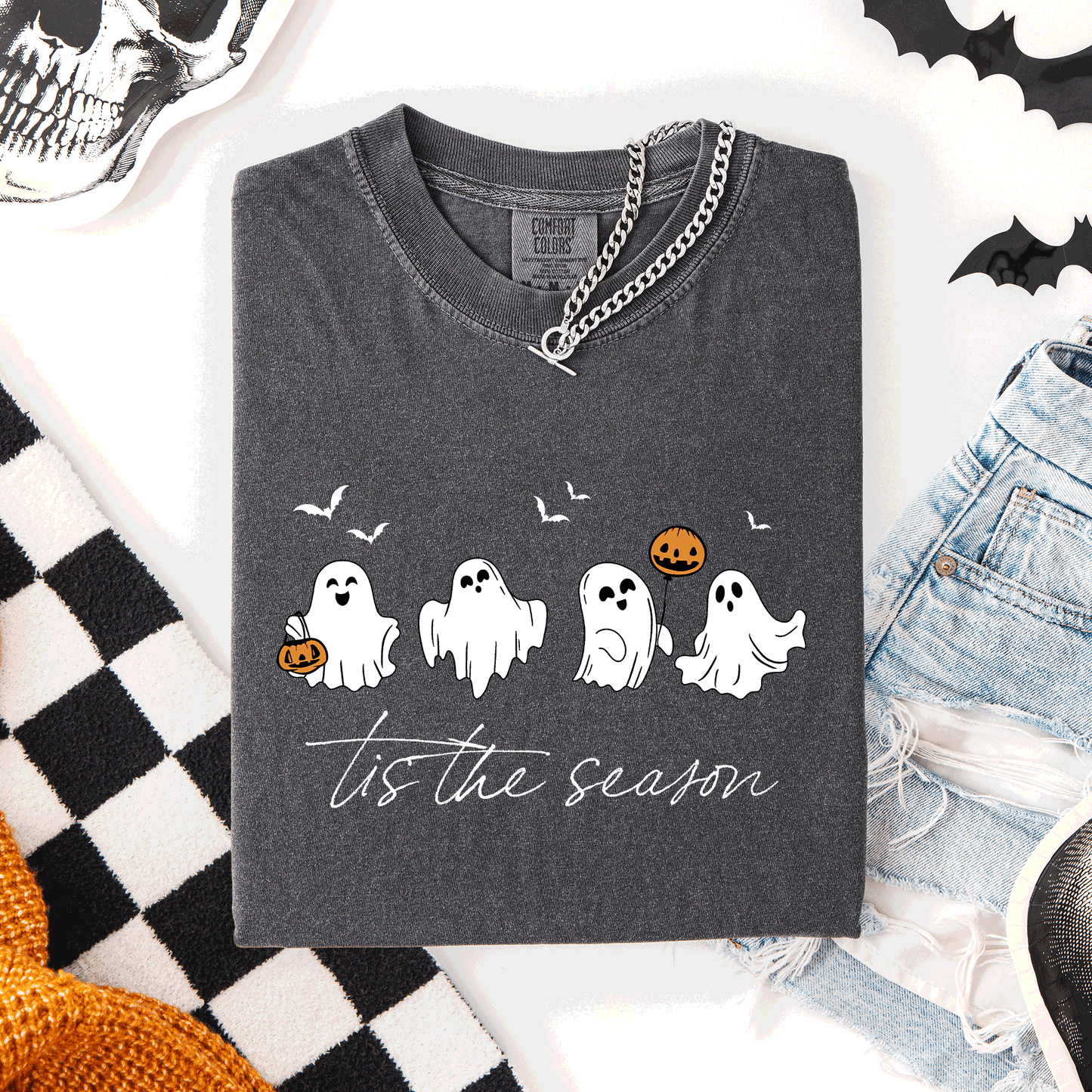 Tis The Season, Cute Ghosts, Halloween, Comfort Colors T-Shirt